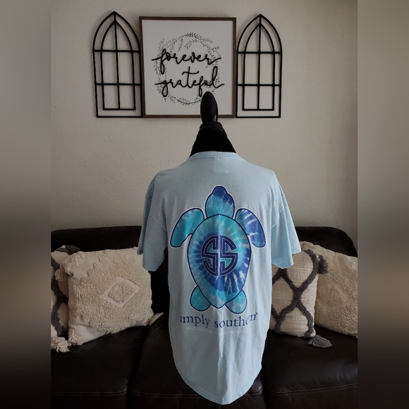 Simply Southern Save The Turtles Tie-Dye Logo Ice T Shirt Classic Boho Size L - Picture 3 of 10